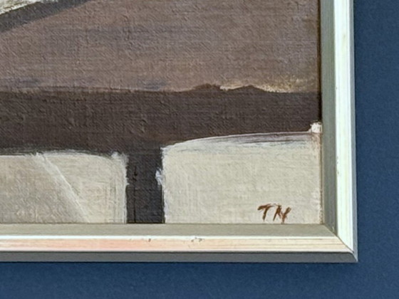 Image 1 of Nature morte moderniste du milieu du siècle « Fresh Catch », peinture à l'huile de Tage E. Nilsson (1918-2016)