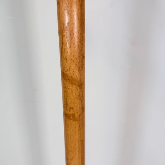 Vintage Postmodern Standing Coat Rack, Solid Beech Wood, 1970s/1980s, Beige (photo 6 of 6)