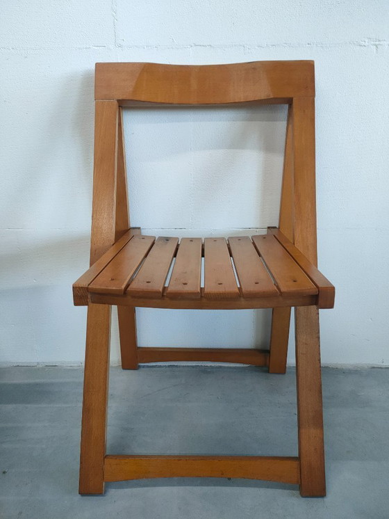 Image 1 of Set van 2 vintage Aldo Jacober model Trieste stijl jaren 60 'caned'houten stoelen