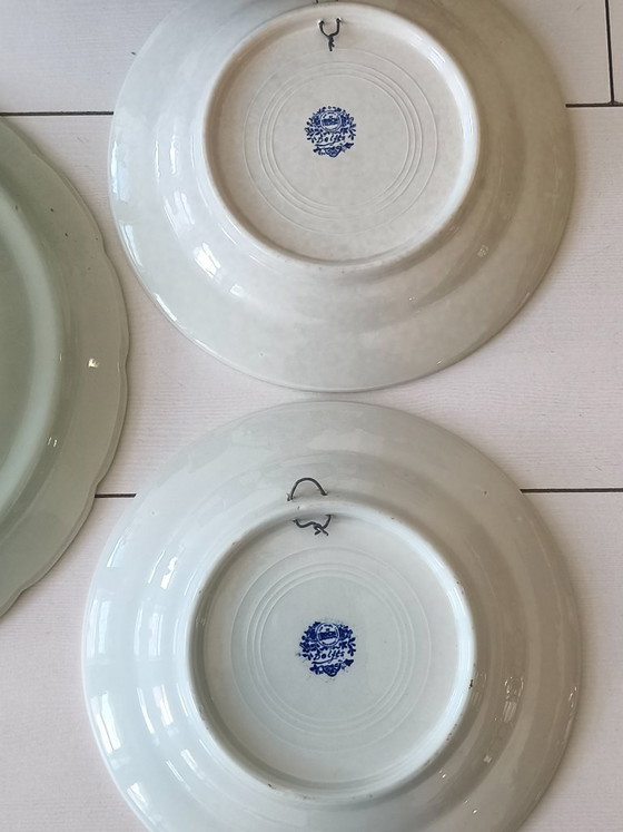 Image 1 of Juego de jarrones, tarro de jengibre y platos/platos de pared de Delft Blue Boch.