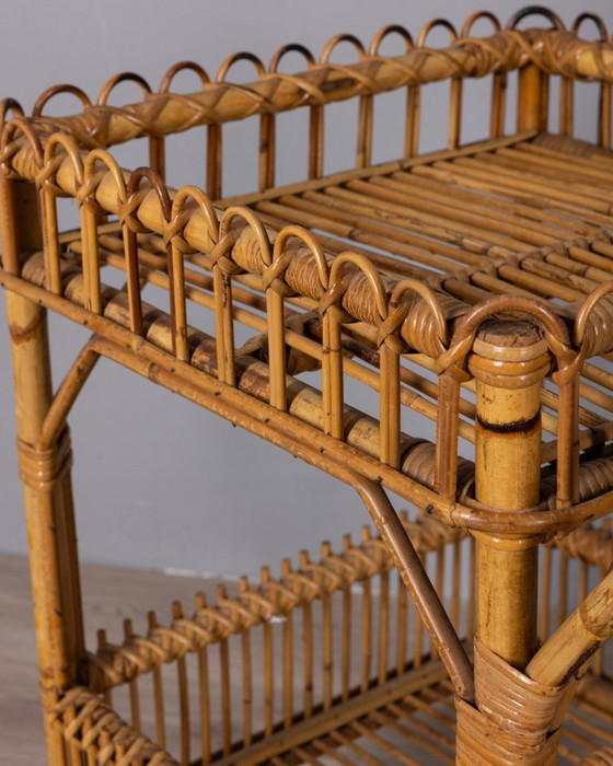 Chariot de bar vintage en bambou, design italien des années 1960 – Dessertes, Bamboo (photo 10 of 10)