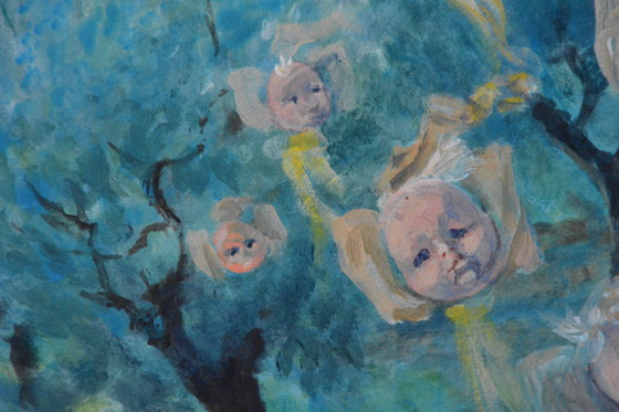 Image 1 of Peinture acrylique .  Visages de bébé