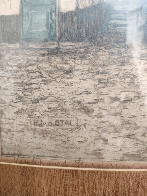2 Etchings by Cornelis Brandenburg and Henri Johan van der Stal