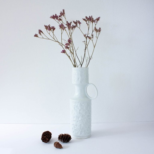 Royal KPM Porzellan White Glossy Porcelain Handled Vase, 1970s