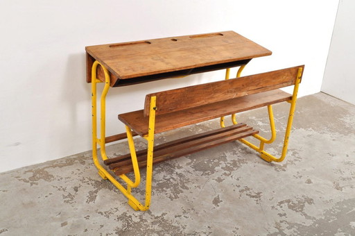 Vintage school desk / school bench 1950s
