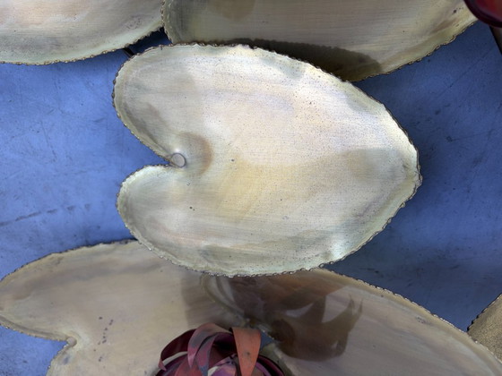 Florale wandbeeldhouwkunst van Daniel D'Haeseleer, jaren 70 – Metaal, Messing (photo 6 of 9)