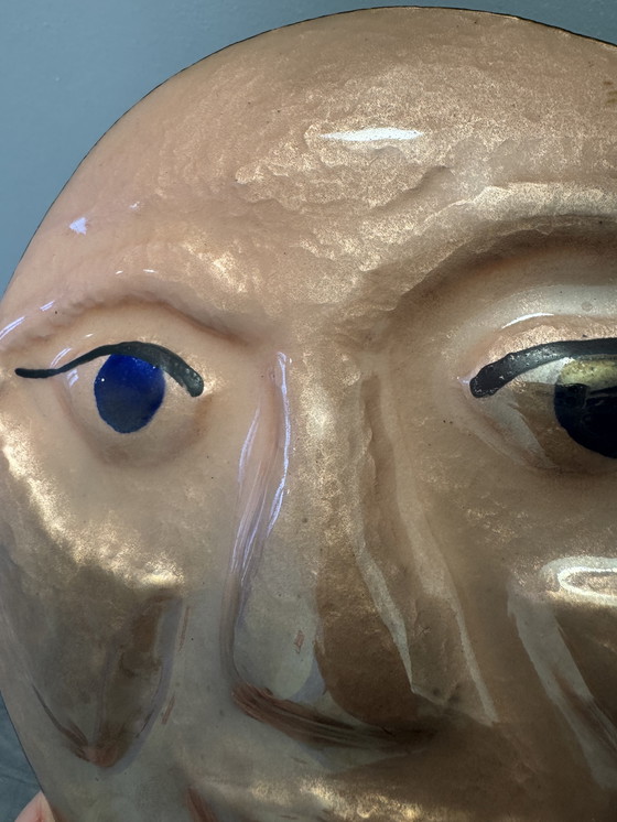 Image 1 of Repoussé and enameled brass sculpture from the 1960s