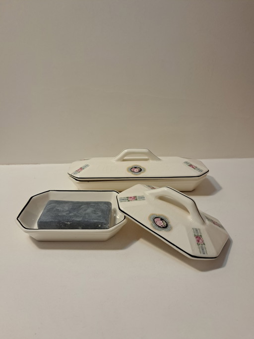 Set da toilette antico Ditmar Urbach - Portasapone e portapettine (Art Déco, anni '20/'30 - Produttore Ditmar)
