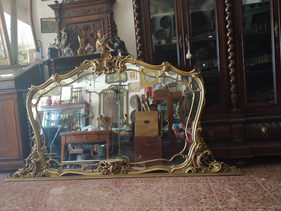 Grande Specchio intagliato e dorato, Italia 1950 – Legno, Barok (photo 4 of 18)