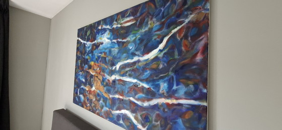 Unique Abstract Painting: Lively Water Reflections – Paintings & Drawings, Canvas (photo 2 of 5)