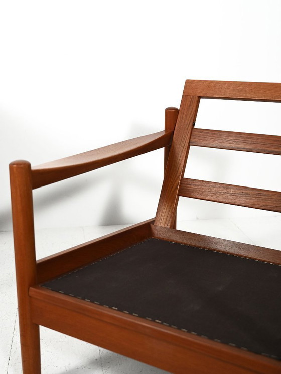 Image 1 of Pair of Danish 1950s teak armchairs