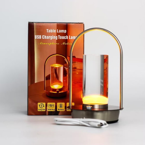 Image 1 of Aanraaklamp - Kristallen lantaarn - USB (C) - Oplaadbaar (2000 Watt)