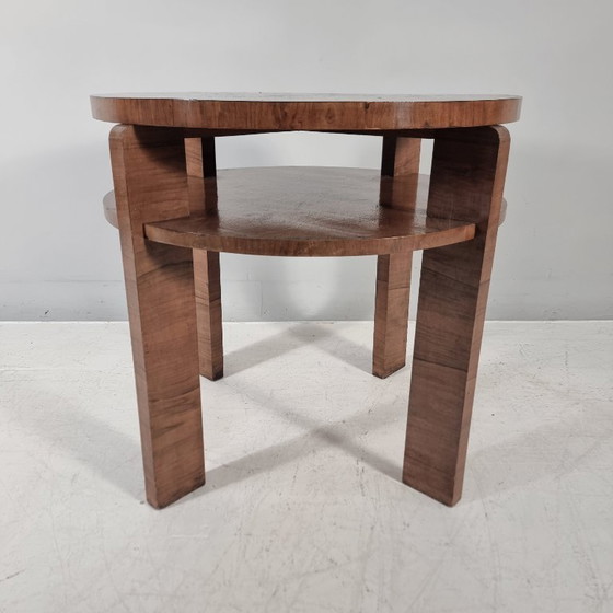 Art Deco Houten Tafel, jaren 40, Kaptafels, Bruin (foto 3 van 7)