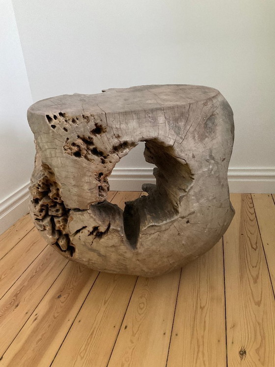 Image 1 of Bijzettafel boomstronk tropisch hardhout
