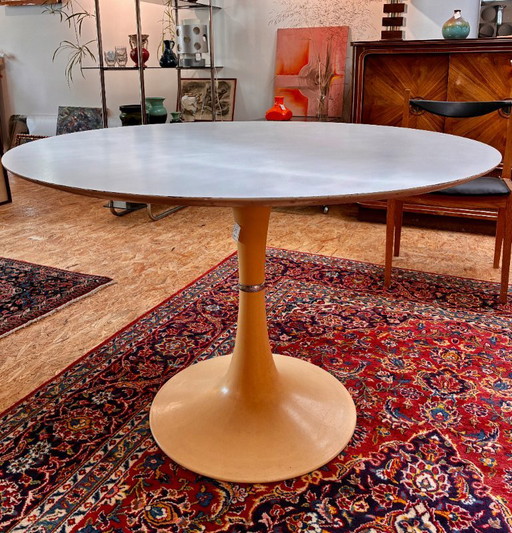 Table de salle à manger pied tulipe – eettafels, Metal, Wood (photo 2 of 12)