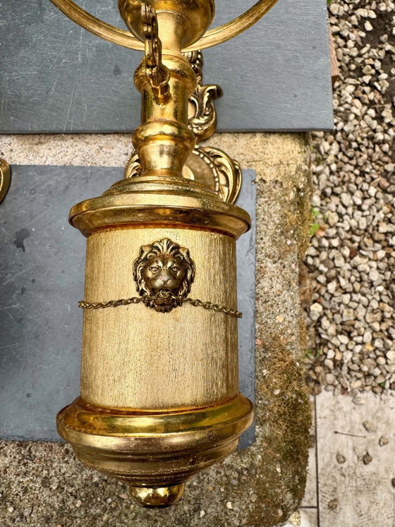 Coppia di Applique in ottone con leone stile Impero (photo 4 of 11)
