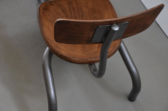 Image 1 of Pupitre d'écolier original français, design des années 1930, style industriel vintage