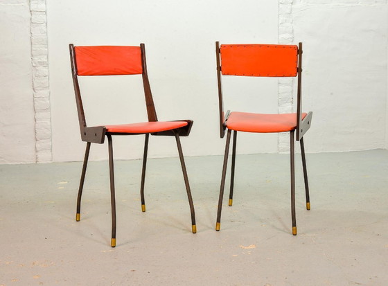 Image 1 of Sedie da pranzo italiane di design di metà secolo, produzione Brianza, set di 6, Italia, fine anni '50