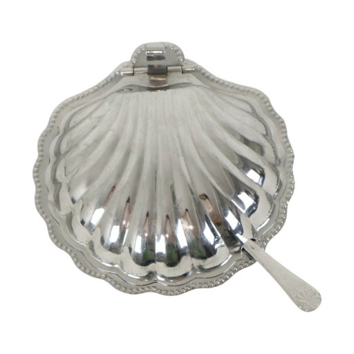 Vintage Coquille Schelp Boterschaal – tafelaccessoires, Glass, Chrome (photo 2 of 12)