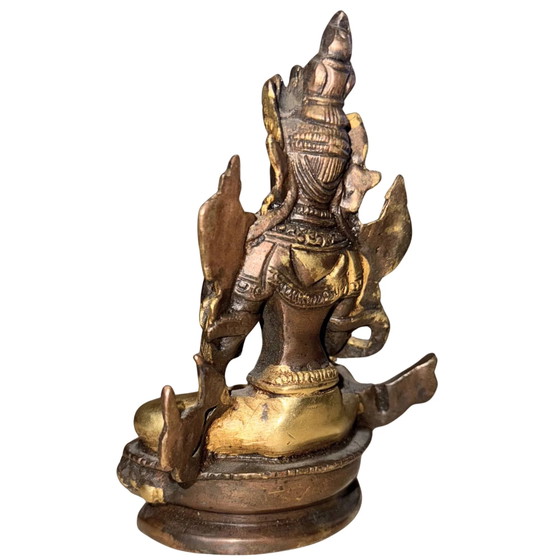 Syamatara Detallada (Tara Verde) – Nepal – Finales del Siglo XX – Bronce Dorado 13.3 cm – Esculturas, Bronze (photo 6 of 9)