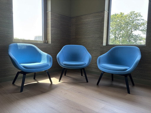 HAY About a Lounge Chair AAL83 - Blu - Set da 3 – stoelen fauteuils, Textile, Wood (photo 2 of 12)