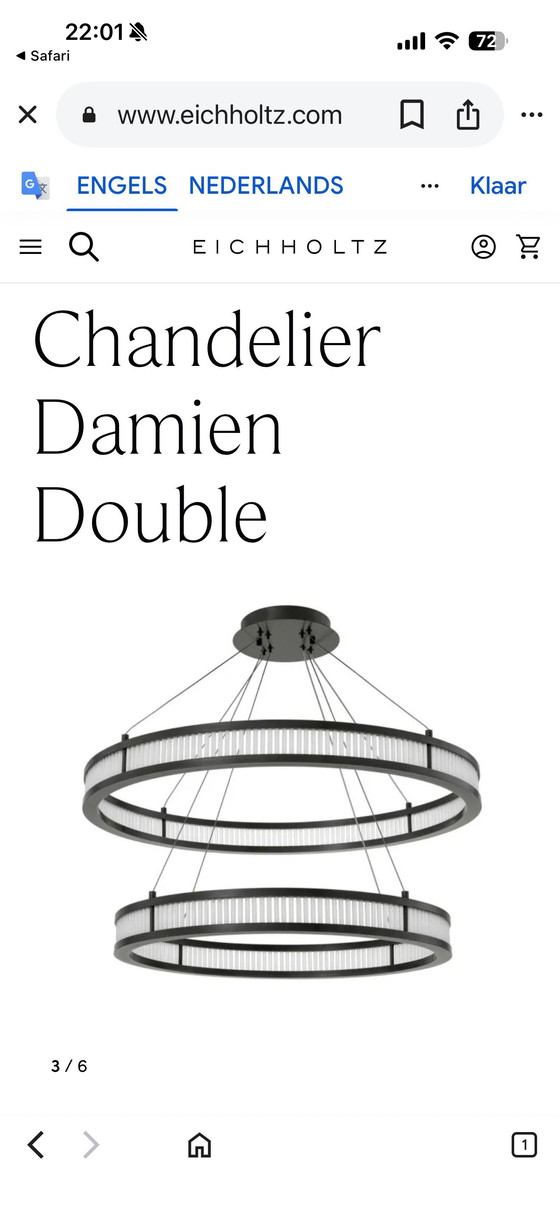 Image 1 of Eichholtz - Lampadario Damien Double