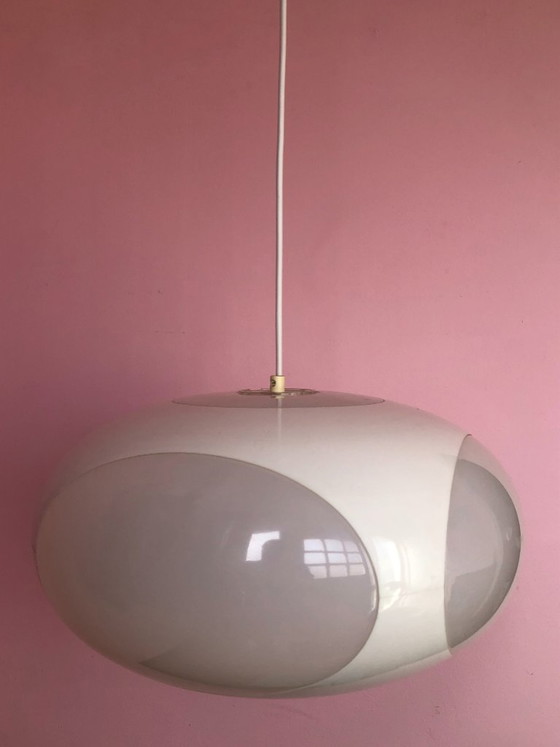 Image 1 of Lampada "occhio di insetto" in stile futuristico, versione bianca.