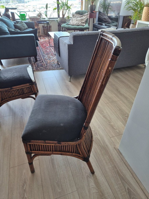 Vintage Bamboe Dining Chairs