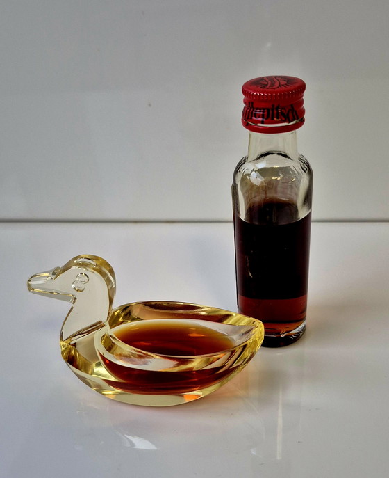 Image 1 of Gebrüder Feix Albrechtsdorf 6 eenden voor zout/schnaps kristalglas circa 1930