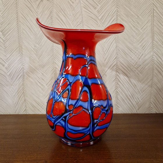 Goldan Talast vintage hand-blown glass vase, Blue (photo 2 of 13)