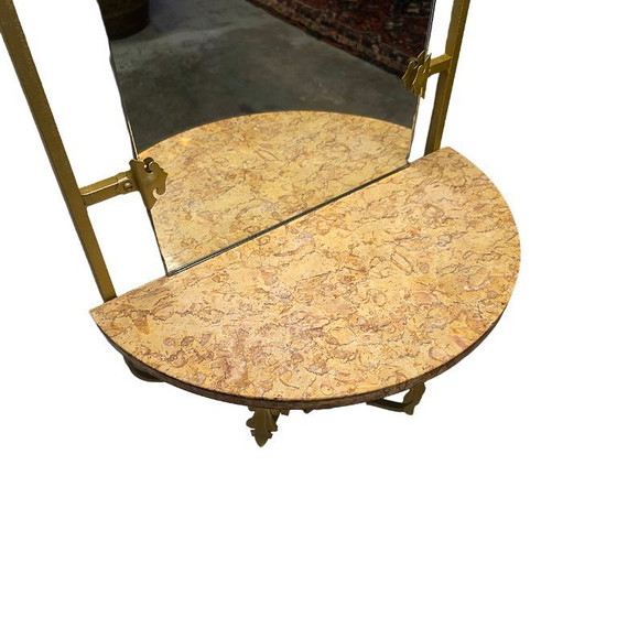 Image 1 of Console murale française vintage avec miroir, milieu du XXe siècle