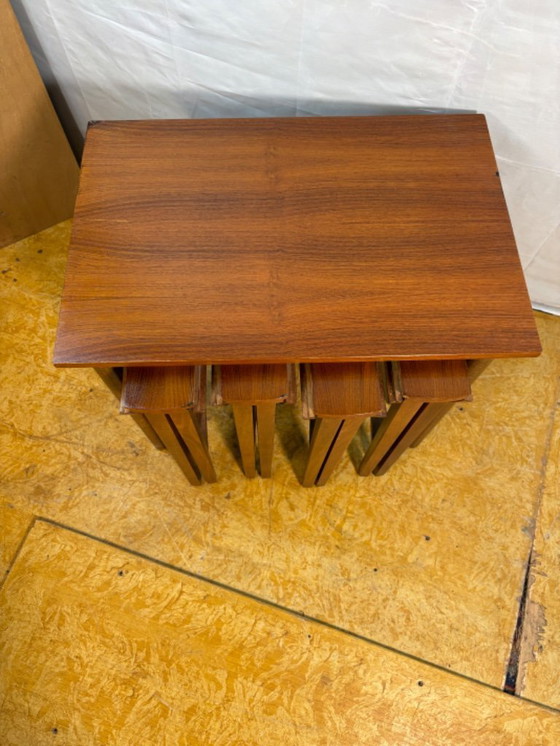 Image 1 of Mid-Century Retro Vintage Teak Nest of Tables by Poul Hundevad 1960  Iconic Danish Design • Space-Saving • Decorative & Function