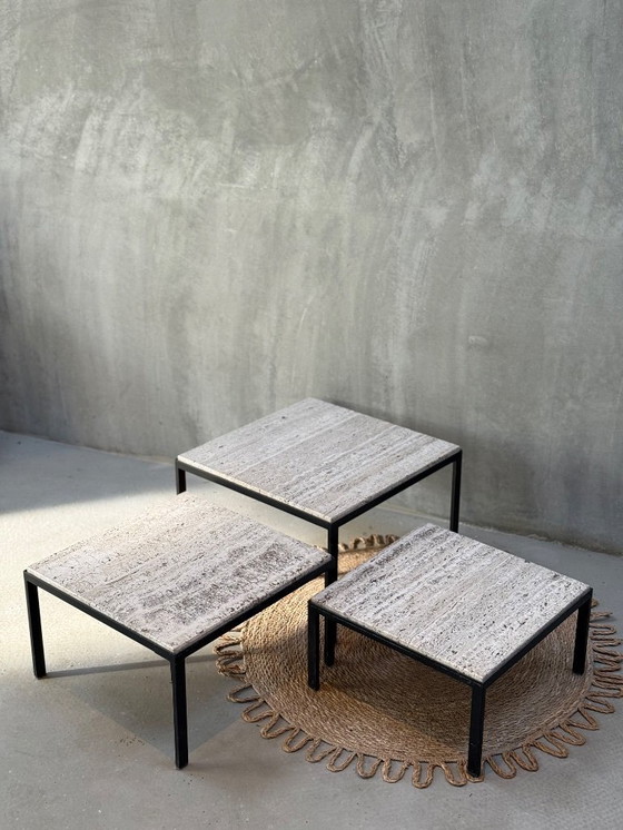 Image 1 of Vintage mimi set with travertine tops