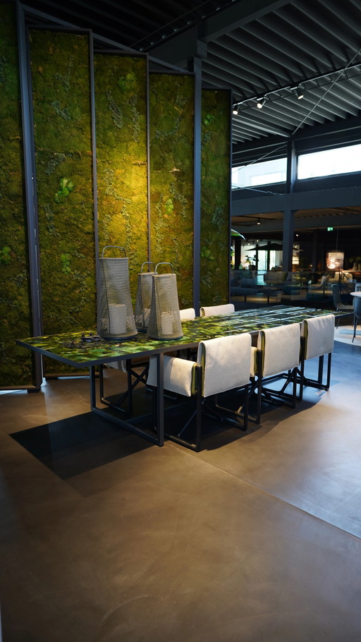 Paola Lenti - Sciara tafel B115M - Afmeting: 360x99xH74cm en Portofino eetkamerstoel 6 stuks