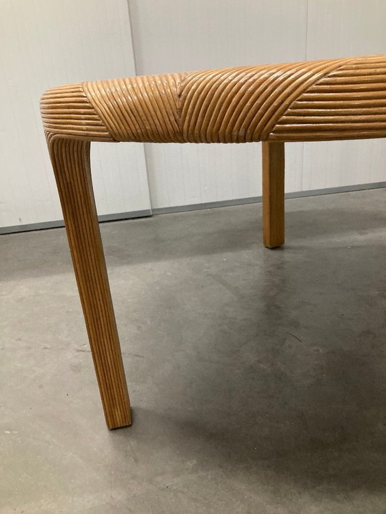 Image 1 of Table à manger Vivai del Sud en rotin et travertin Italie années 1960 