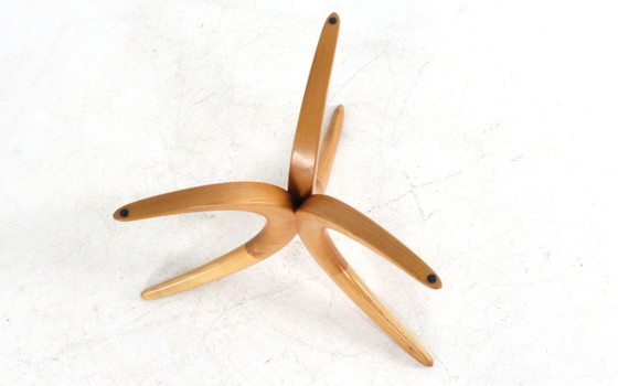 Image 1 of Table basse Alma Möbel avec pieds en forme de boomerang et plateau en verre, vintage