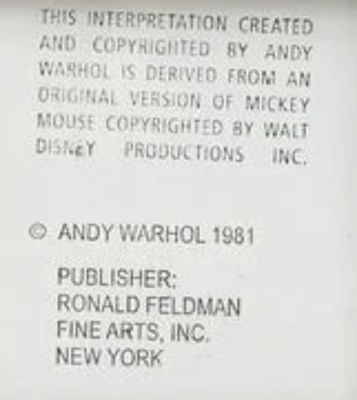 Andy Warhol "Double Mickey Mouse" met diamond dust circa 1981