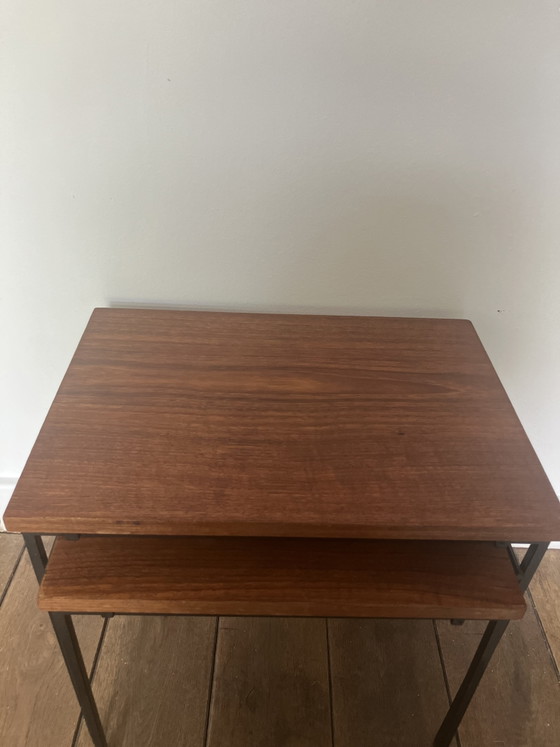 Image 1 of Ensemble de tables d'appoint vintage Pastoe, en métal et bois