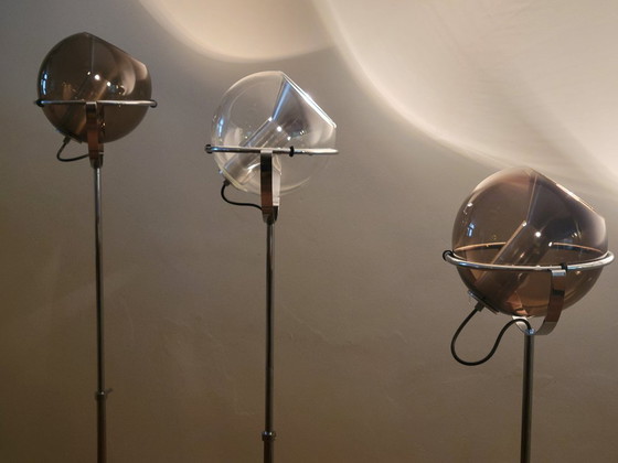 3x Globe Floor lights by Frank Ligtelijn for RAAK Amsterdam, Chrome, Glass, Multi Color (photo 3 of 11)