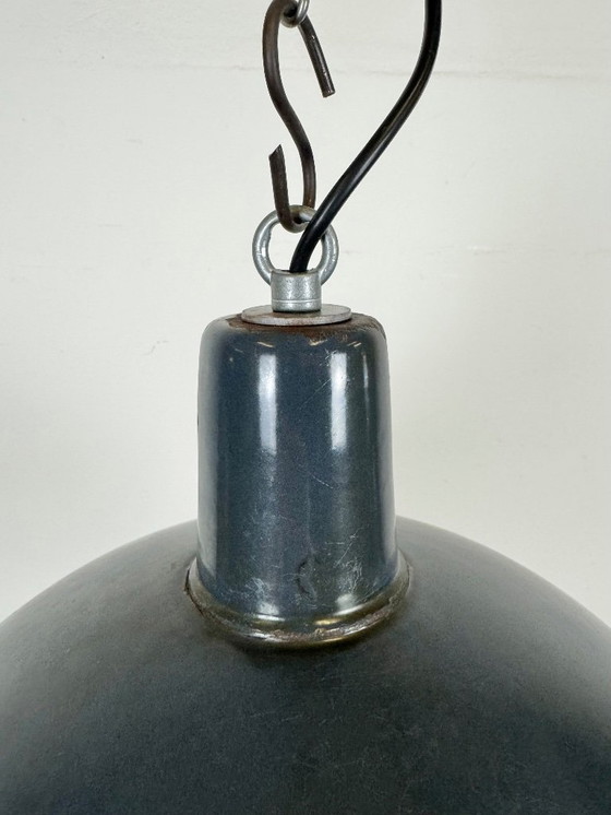Image 1 of Lampada a sospensione industriale in smalto blu scuro di EMAX, anni '60
