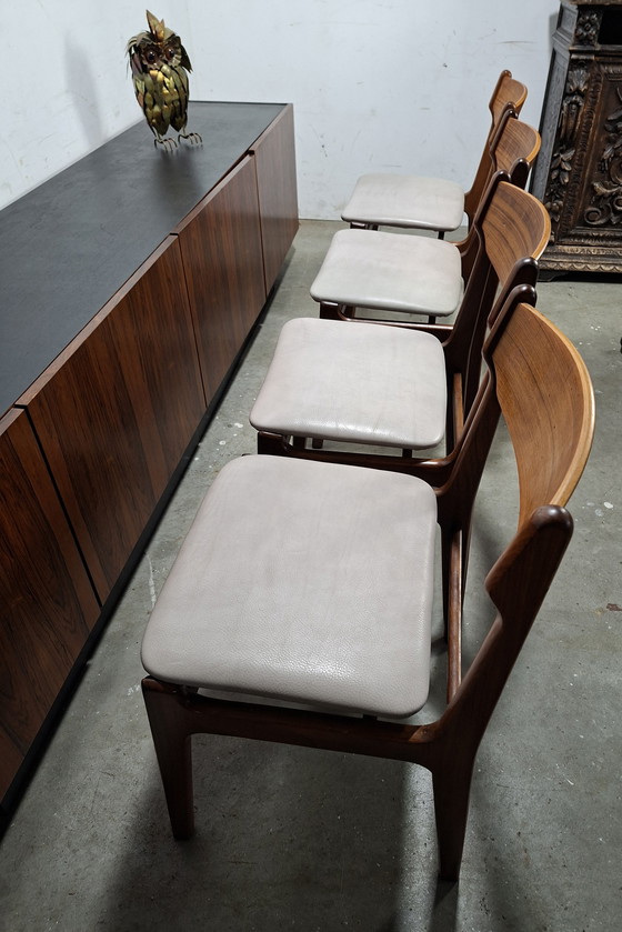 Image 1 of Set di 4 Erik Buch rivestiti in pelle ricondizionati