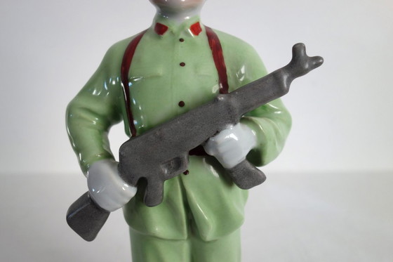 Image 1 of Chinese Porcelain Biscuit Soldier Figurine Statue - Cultural Revolution #4