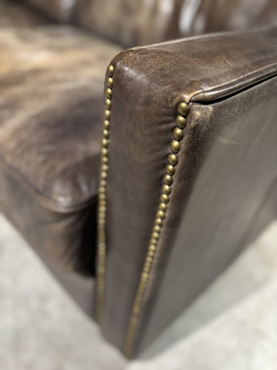 Image 1 of Timothy Oulton Leather Bench Viscount William