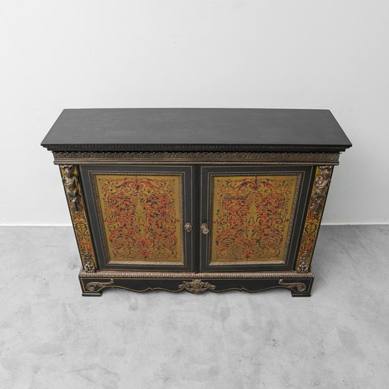 Image 1 of VINTAGE FRENCH RENAISSANCE STYLE BOULLE SIDEBOARD HAND PAINTED 19TH CENTURY