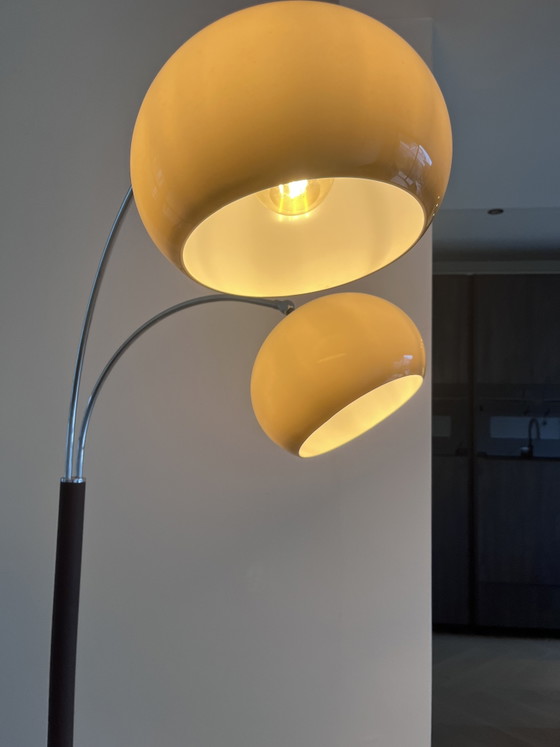 Lampada da terra/ad arco vintage Dijkstra Space Age con doppio paralume – Dijkstra Lampen, Lampade da terra (photo 4 of 11)