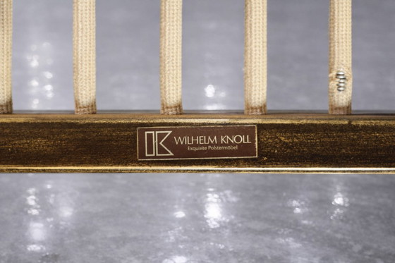 Image 1 of Vintage Mid-Century German Modern Cherry Wood & Dirty Pink Fabric Armchairs from Wilhelm Knoll, 1970s, Set of 2