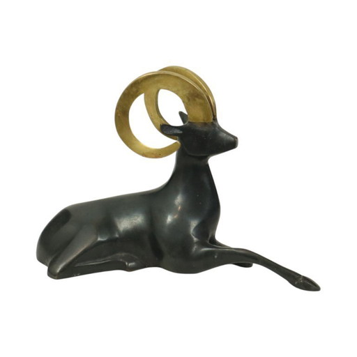 Statue de bélier en laiton de style Art déco