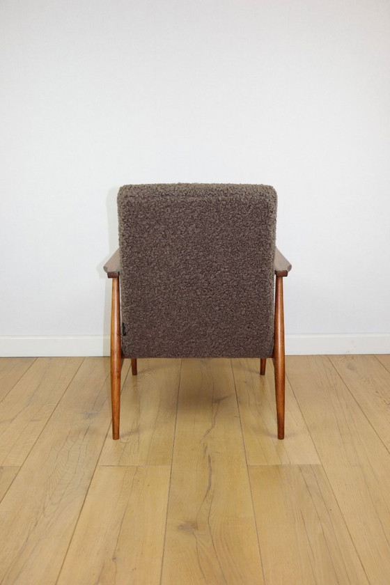 Image 1 of Armchair 'Lis', 1970s brown chocolate brown boucle design by Henryk Lis - 2 pieces available