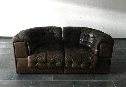 De Sede DS11 twoseater in brown patchwork leather