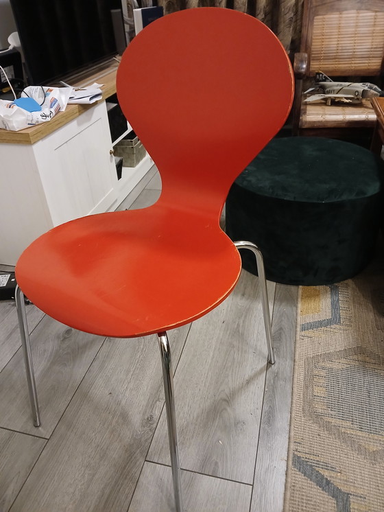Image 1 of 6x danerka vintage red chairs